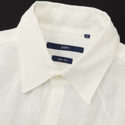 【中古】シップス SHIPS カジュアルシャツ
 ホワイト【サイズM】【WHT】【S/S】【状態ランクB】【メンズ】
【769482】 BPD