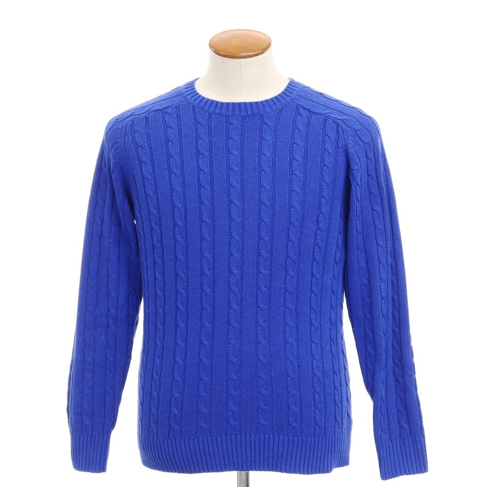 [Used] BEAMS PLUS Linen Cotton Crew Neck Cable Knit Blue [Size M] [BLU] [S/S] [Condition Rank B] ​​[Men&