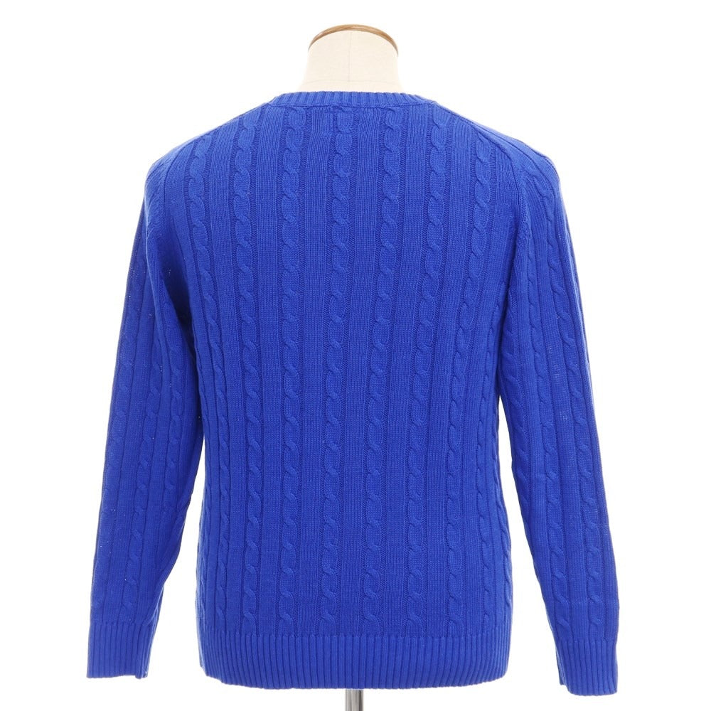 [Used] BEAMS PLUS Linen Cotton Crew Neck Cable Knit Blue [Size M] [BLU] [S/S] [Condition Rank B] ​​[Men&