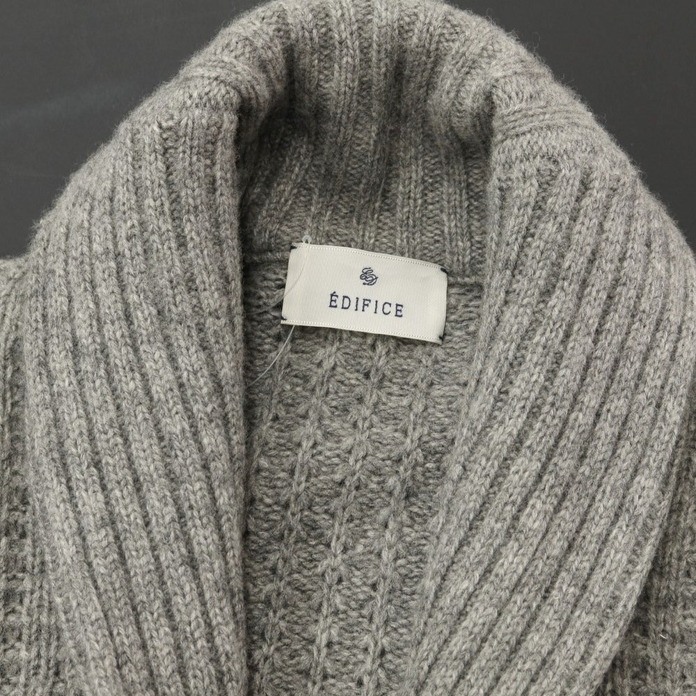 [Used] EDIFICE mid-gauge wool shawl collar knit cardigan, gray [size 44] [GRY] [A/W] [Condition rank B] ​​[Men&