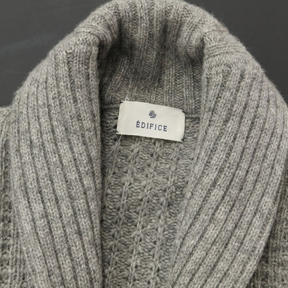 [Used] EDIFICE mid-gauge wool shawl collar knit cardigan, gray [size 44] [GRY] [A/W] [Condition rank B] ​​[Men&