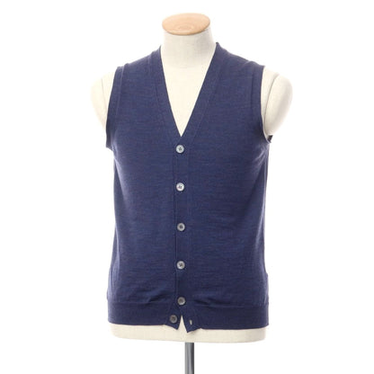 [Used] ZANONE high gauge wool knit vest cardigan navy [size 46] [NVY] [A/W] [Condition rank B] ​​[Men&