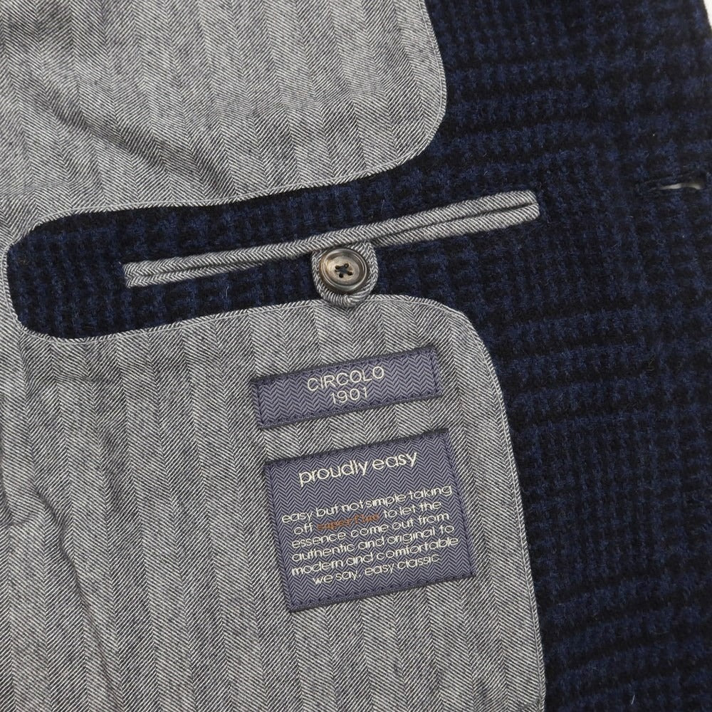 [Used] CIRCOLO 1901 Wool nylon check blouson navy [Size S] [NVY] [A/W] [Condition rank B] ​​[Men&