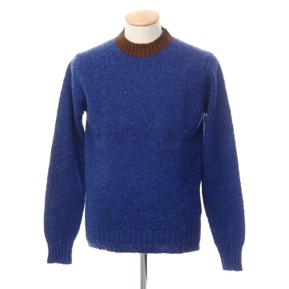 [Used] ASPESI Mid-gauge wool crew neck knit, blue x navy [Size 46] [BLU] [A/W] [Condition Rank B] ​​[Men&