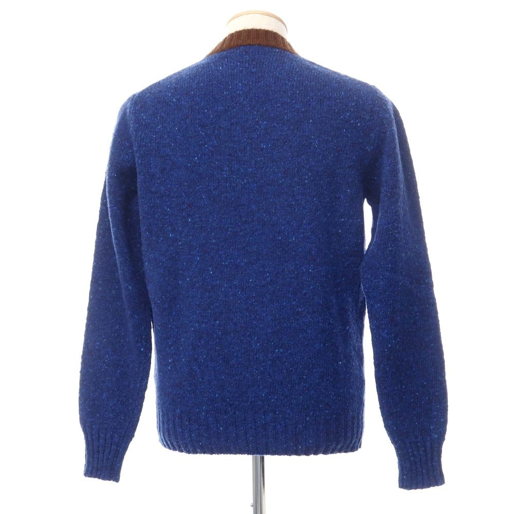 [Used] ASPESI Mid-gauge wool crew neck knit, blue x navy [Size 46] [BLU] [A/W] [Condition Rank B] ​​[Men&