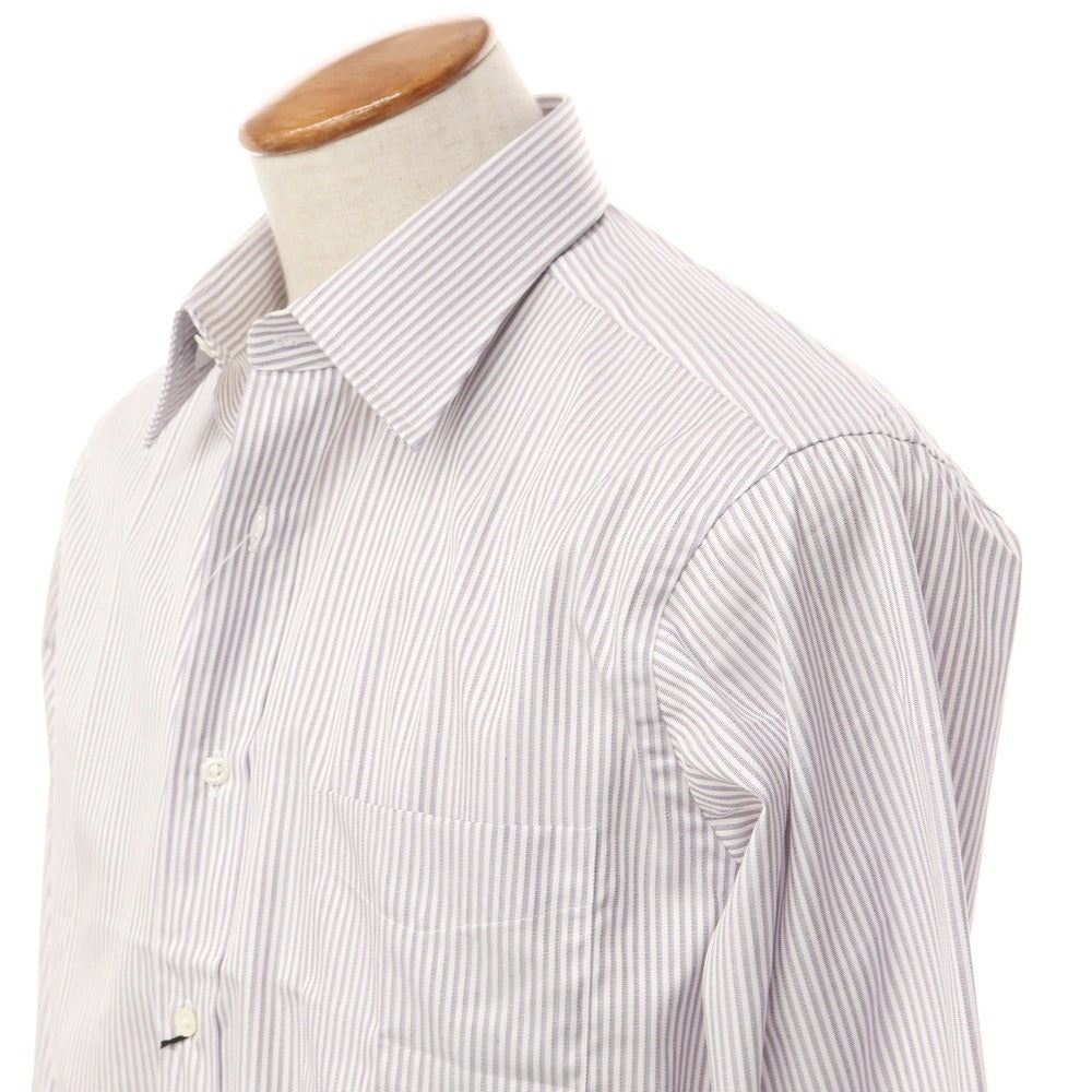 [Used] LANVIN COLLECTION Cotton Striped Dress Shirt Purple x White x Olive Brown [Size 40-82] [PUP] [S/S/A/W] [Condition Rank A] [Men&