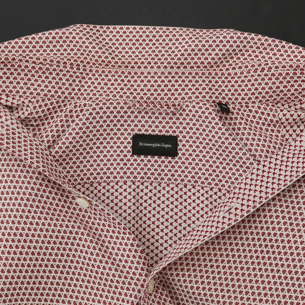 [Used] Ermenegildo Zegna Cotton Regular Collar Casual Shirt White x Red x Beige [Size XS] [RED] [S/S/A/W] [Condition Rank B] ​​[Men&