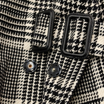 [Used] TAGLIATORE wool cotton Glen check double-breasted coat, beige x black [size 48] [BLK] [A/W] [Condition rank A] [Men&