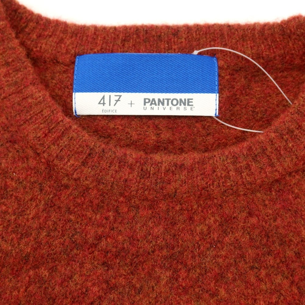 [Used] 417byEDIFICE Wool nylon crew neck pullover knit red brown [Size M] [BRW] [A/W] [Condition rank B] ​​[Men&