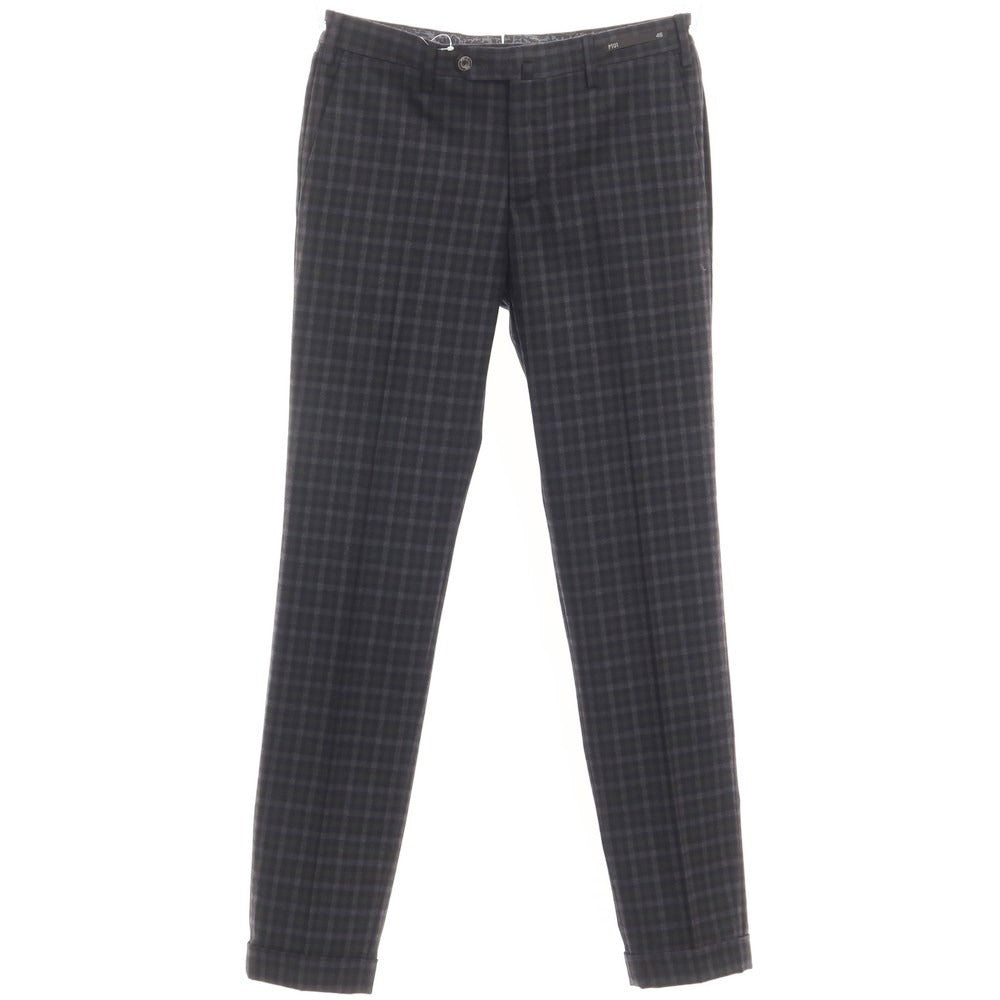 [Used] PT01 SOUL stretch wool check slacks, gray x olive [size 46] [GRY] [A/W] [Condition rank A] [Men&