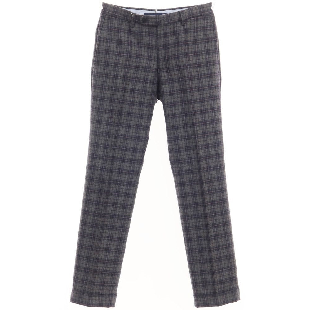 [Used] INCOTEX Wool Check Slacks Pants Gray x Navy [Size 46] [GRY] [A/W] [Condition Rank B] ​​[Men&