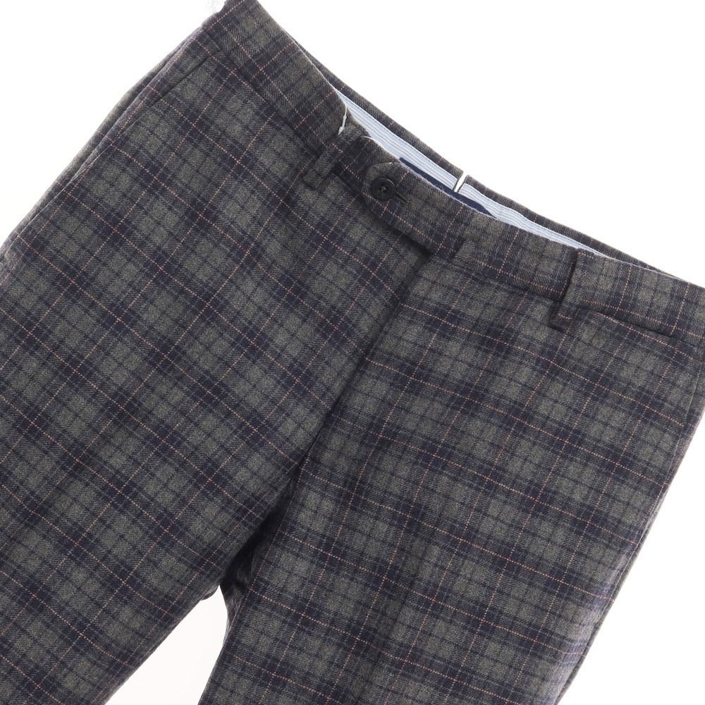 [Used] INCOTEX Wool Check Slacks Pants Gray x Navy [Size 46] [GRY] [A/W] [Condition Rank B] ​​[Men&