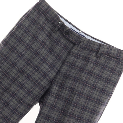 [Used] INCOTEX Wool Check Slacks Pants Gray x Navy [Size 46] [GRY] [A/W] [Condition Rank B] ​​[Men&