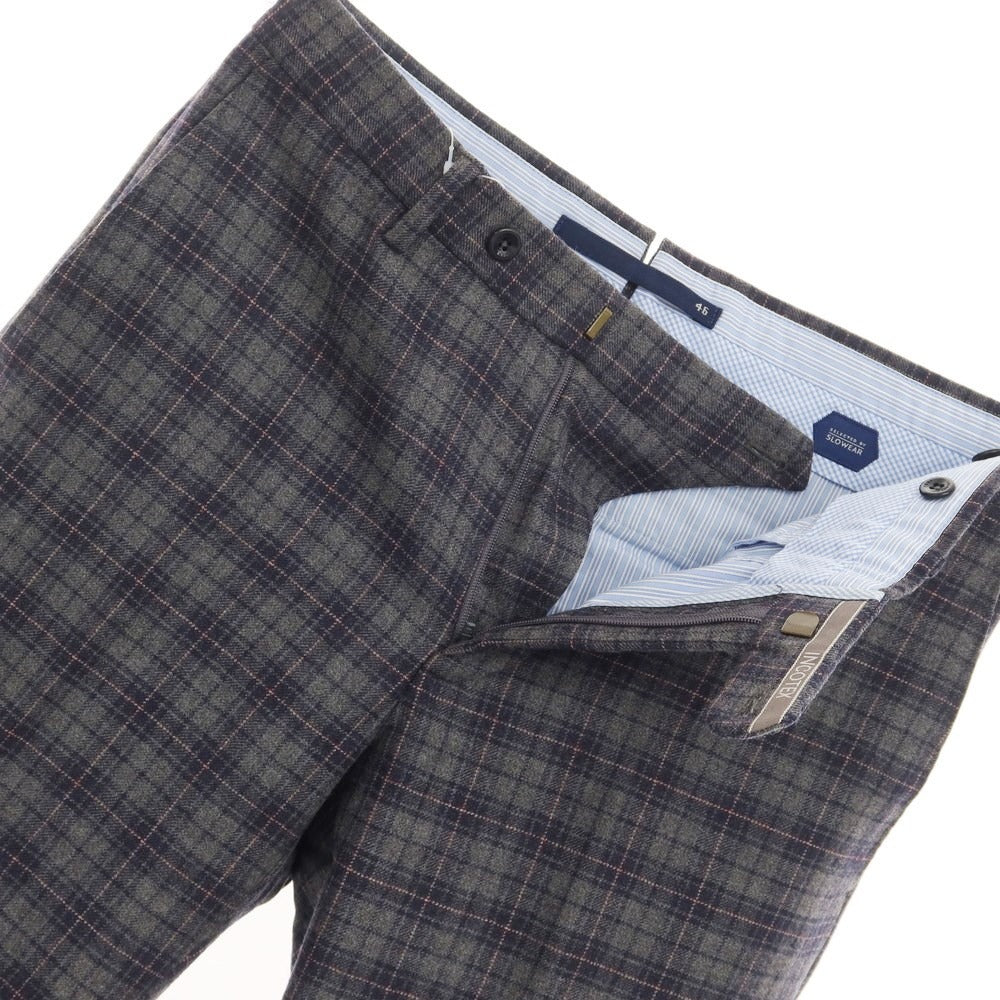 [Used] INCOTEX Wool Check Slacks Pants Gray x Navy [Size 46] [GRY] [A/W] [Condition Rank B] ​​[Men&