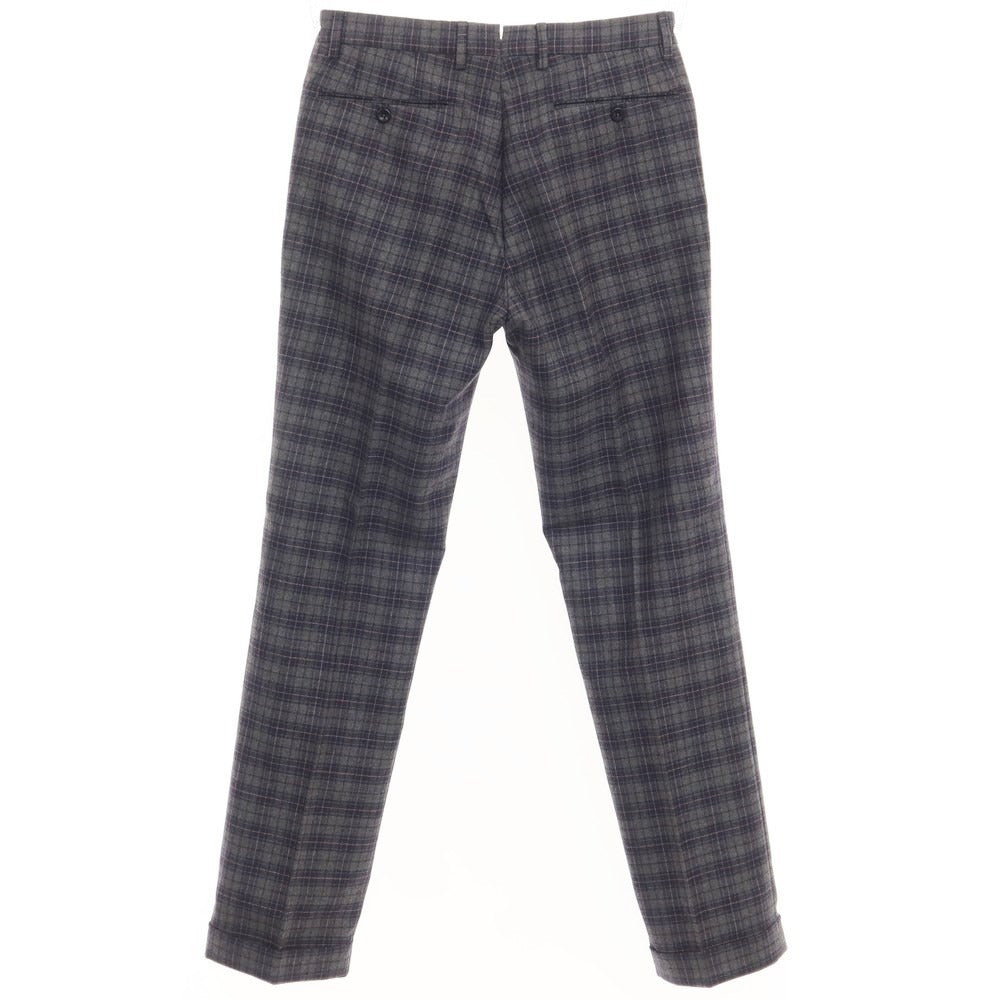 [Used] INCOTEX Wool Check Slacks Pants Gray x Navy [Size 46] [GRY] [A/W] [Condition Rank B] ​​[Men&