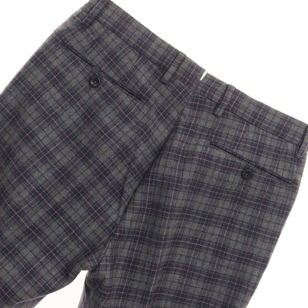 [Used] INCOTEX Wool Check Slacks Pants Gray x Navy [Size 46] [GRY] [A/W] [Condition Rank B] ​​[Men&