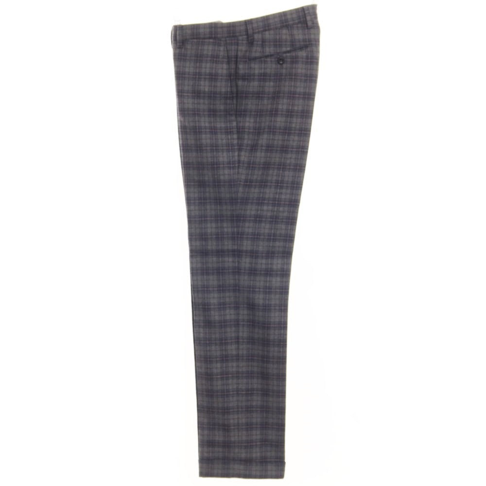 [Used] INCOTEX Wool Check Slacks Pants Gray x Navy [Size 46] [GRY] [A/W] [Condition Rank B] ​​[Men&