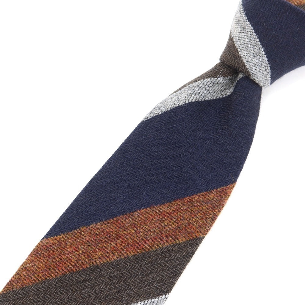 【新品】ステファノ ビジ stefano bigi ストライプ柄ネクタイ
 ネイビーxブラウン【サイズ－】【NVY】【A/W】【状態ランクN】【メンズ】
【769381】