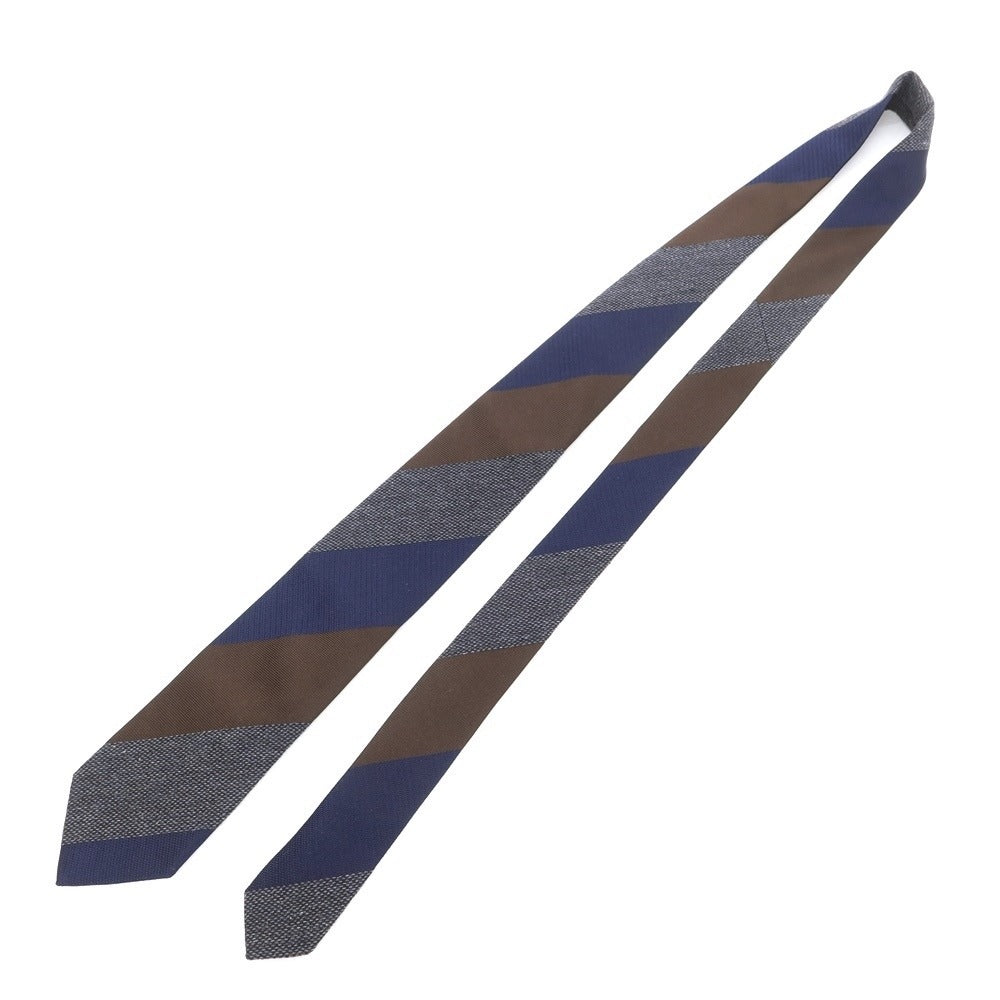 [New] Stefano Bigi Striped Tie
 Navy x Brown [Size -] [NVY] [A/W] [Condition Rank N] [Men&