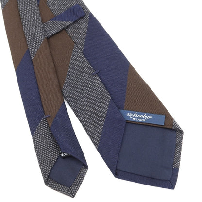 [New] Stefano Bigi Striped Tie
 Navy x Brown [Size -] [NVY] [A/W] [Condition Rank N] [Men&