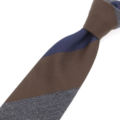 [New] Stefano Bigi Striped Tie
 Navy x Brown [Size -] [NVY] [A/W] [Condition Rank N] [Men&