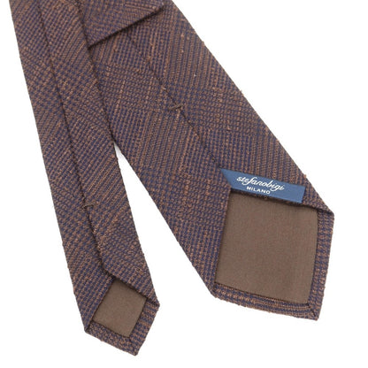 【新品】ステファノ ビジ stefano bigi チェック柄ネクタイ
 ブラウンxネイビー【サイズ－】【BRW】【S/S/A/W】【状態ランクN】【メンズ】
【769381】