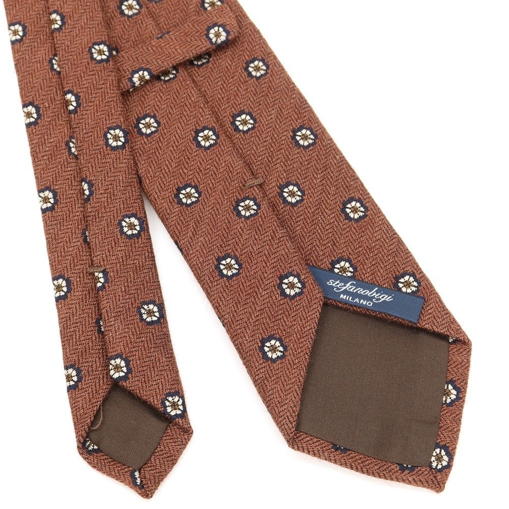 【新品】ステファノ ビジ stefano bigi 小紋柄ネクタイ
 ブラウンxネイビー【サイズ－】【BRW】【A/W】【状態ランクN】【メンズ】
【769381】