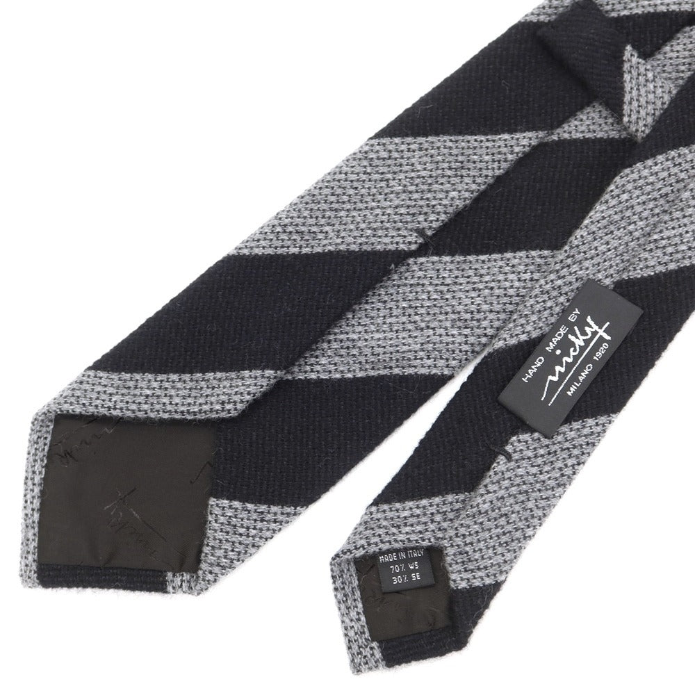 【新品】ニッキー nicky ストライプ柄ネクタイ
 ブラックxグレー【サイズ－】【BLK】【A/W】【状態ランクN】【メンズ】
【769380】
