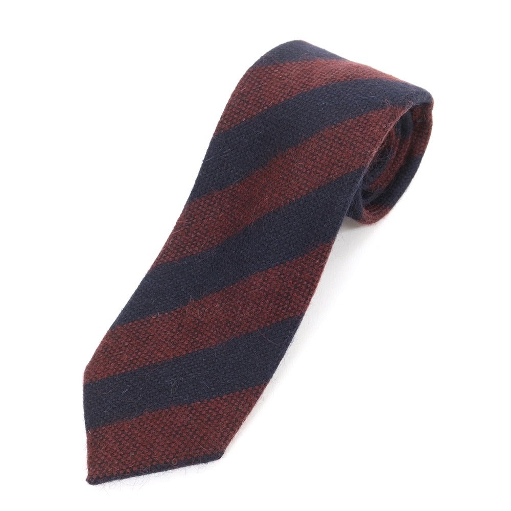 [New] Nicky Striped 3-fold Wool Mohair Nylon Tie Navy x Bordeaux [NVY] [A/W] [Condition Rank N] [Men&