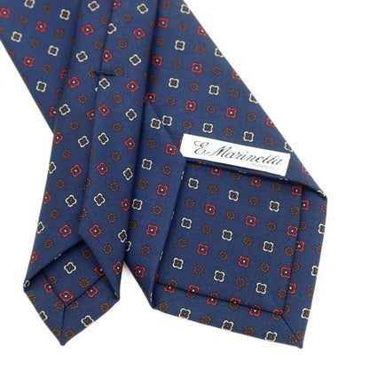 【中古】マリネッラ E.MARINELLA 小紋柄ネクタイ
 ネイビーxレッド【サイズ－】【NVY】【S/S/A/W】【状態ランクB】【メンズ】
【769376】