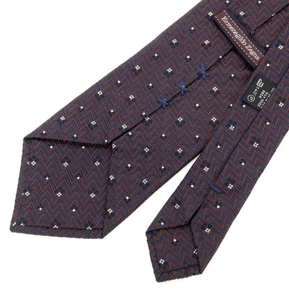 [Used] Ermenegildo Zegna Small Pattern Silk Tie Navy x Brown [NVY] [S/S/A/W] [Condition Rank B] ​​[Men&