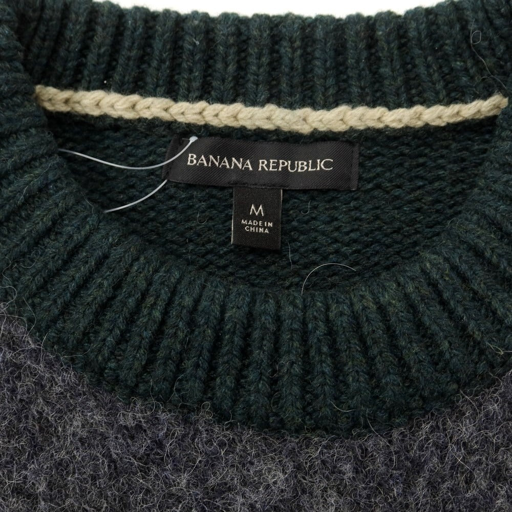 [Used] Banana Republic Wool Nylon Alpaca Crew Neck Pullover Knit Green x Gray [Size M] [GRN] [A/W] [Condition Rank B] ​​[Men&