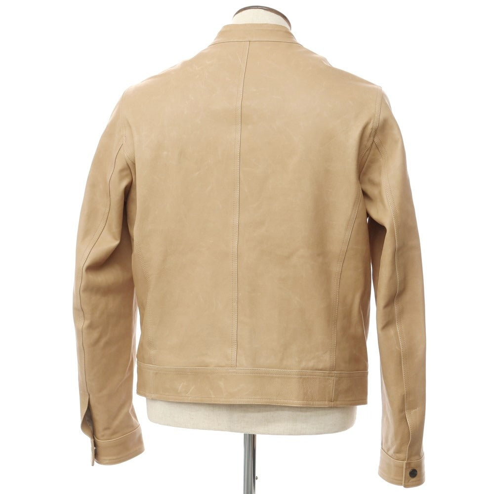 [Used] EMMETI JURI Calfskin Leather Single Riders Jacket Beige [Size 52] [BEI] [A/W] [Condition Rank B] ​​[Men&