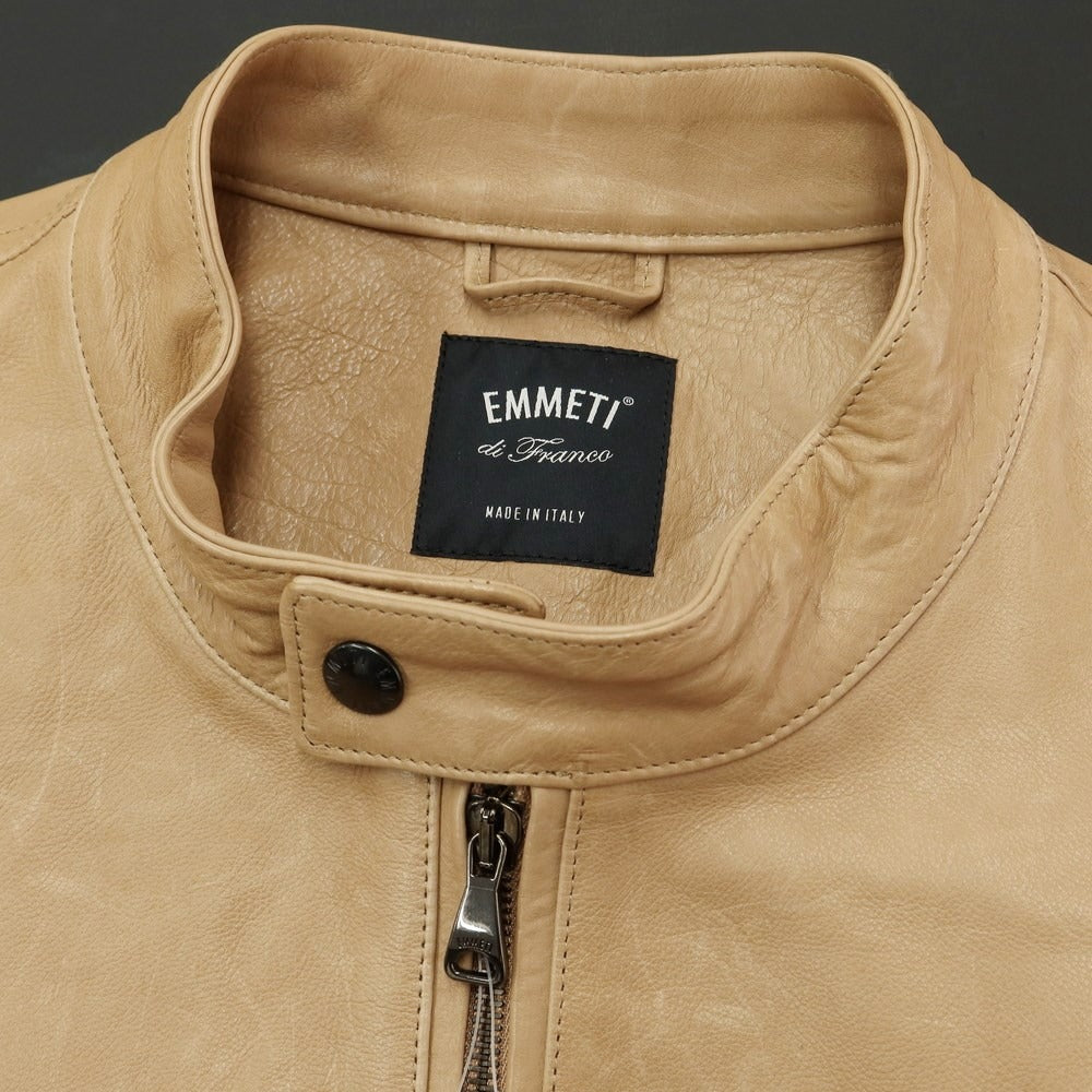 [Used] EMMETI JURI Calfskin Leather Single Riders Jacket Beige [Size 52] [BEI] [A/W] [Condition Rank B] ​​[Men&