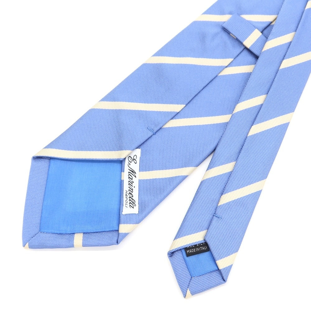 [Used] E.MARINELLA Striped Tri-Fold Silk Tie Blue x White [BLU] [S/S/A/W] [Condition Rank B] ​​[Men&