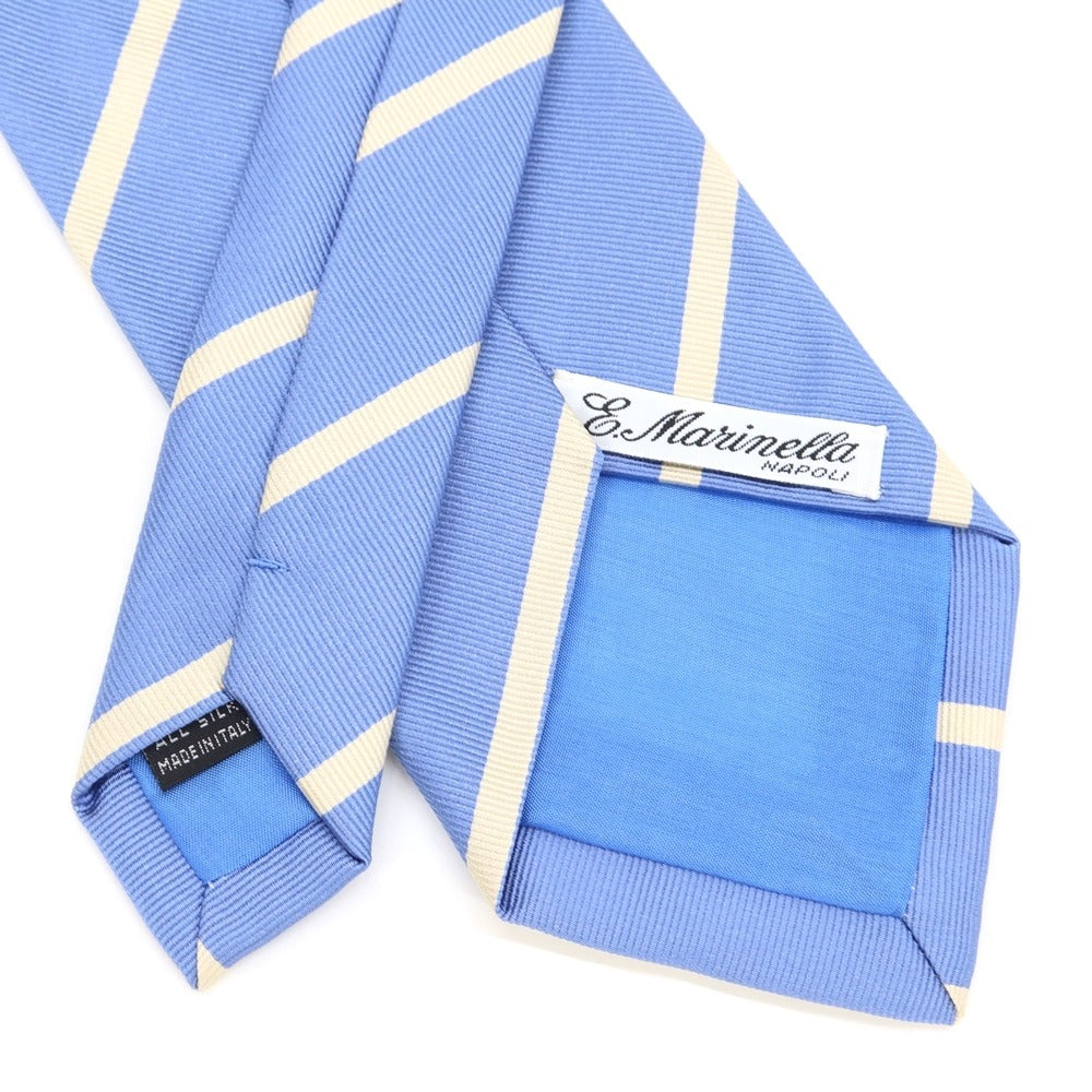 [Used] E.MARINELLA Striped Tri-Fold Silk Tie Blue x White [BLU] [S/S/A/W] [Condition Rank B] ​​[Men&