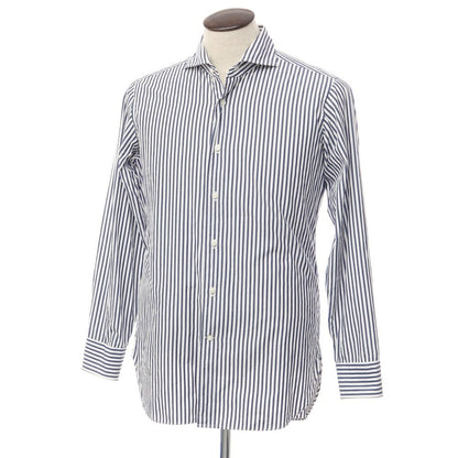 [Used] FAIRFAX Cotton Striped Horizontal Collar Dress Shirt White x Navy [Size 42] [WHT] [S/S/A/W] [Condition Rank C] [Men&