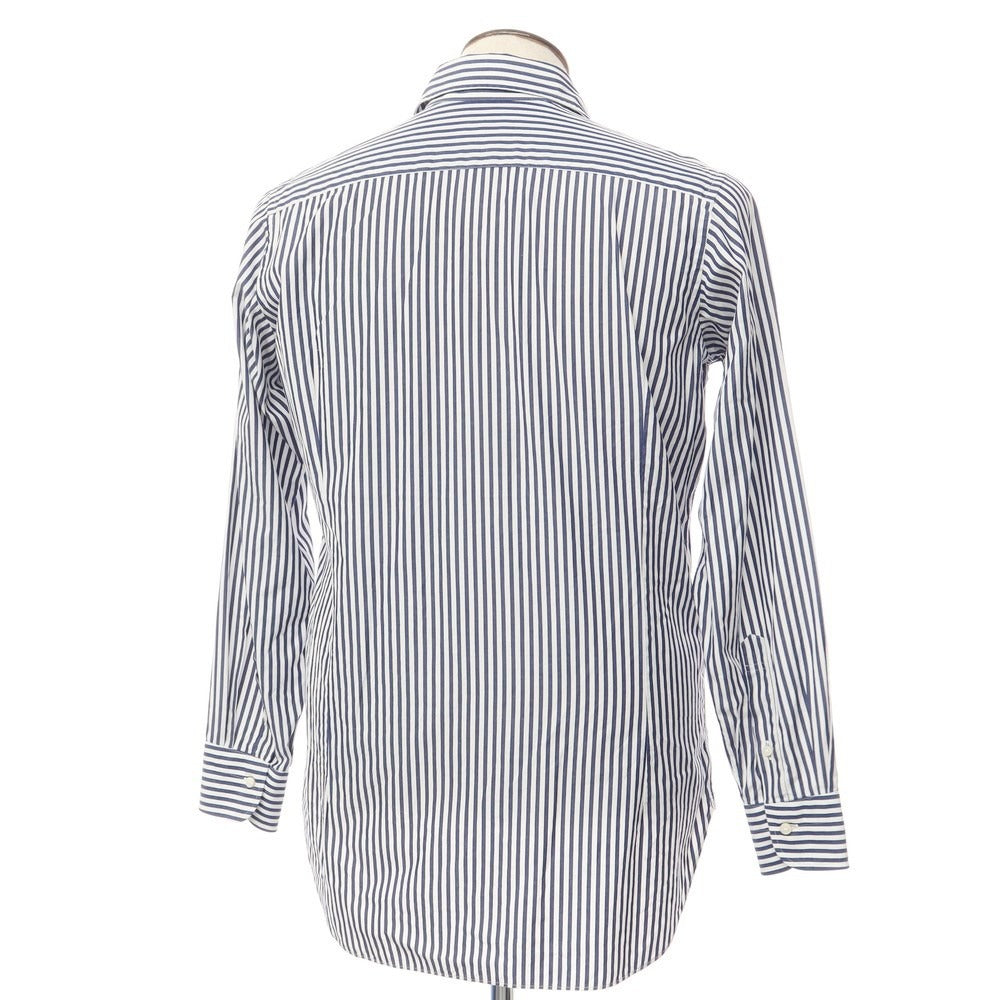 [Used] FAIRFAX Cotton Striped Horizontal Collar Dress Shirt White x Navy [Size 42] [WHT] [S/S/A/W] [Condition Rank C] [Men&