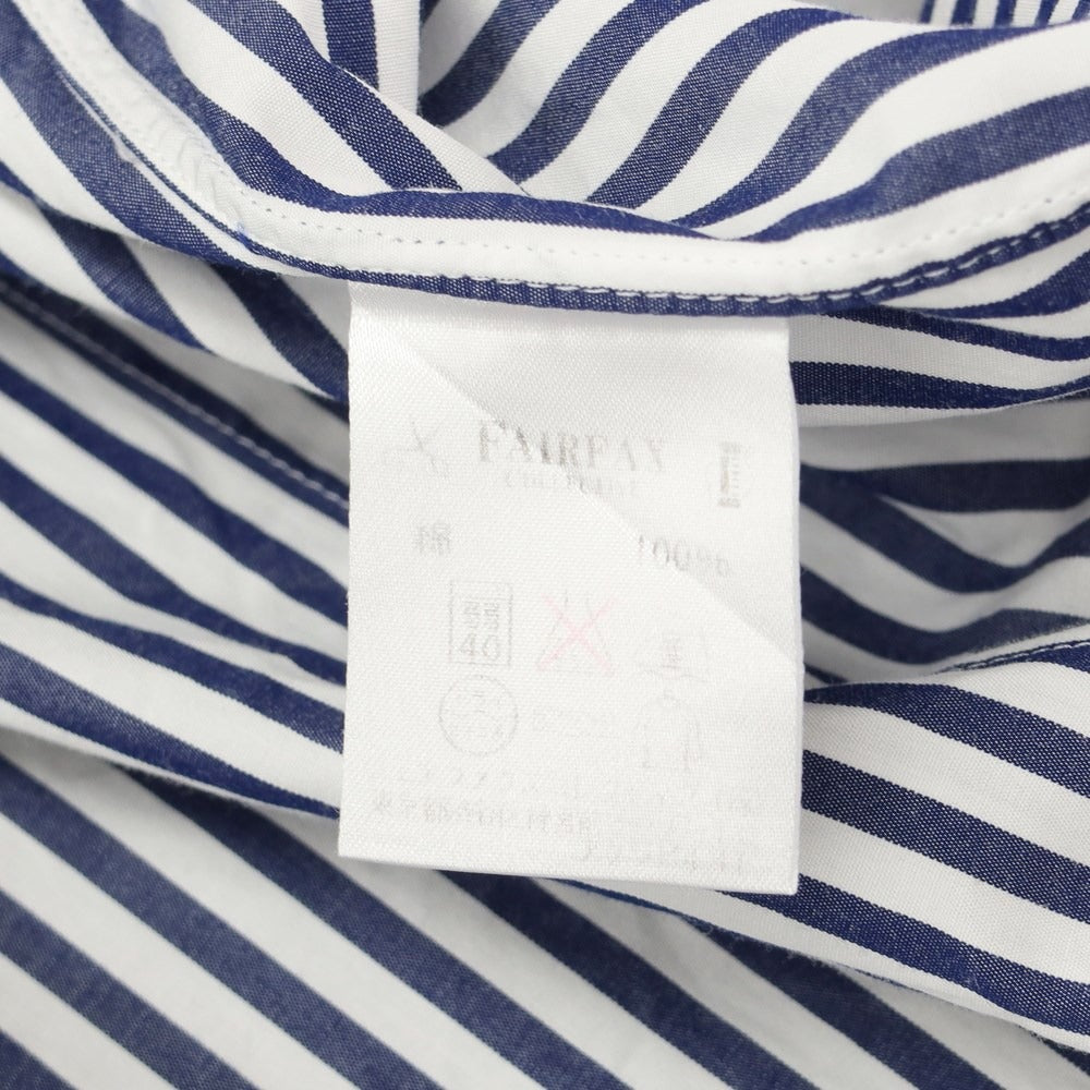 [Used] FAIRFAX Cotton Striped Horizontal Collar Dress Shirt White x Navy [Size 42] [WHT] [S/S/A/W] [Condition Rank C] [Men&