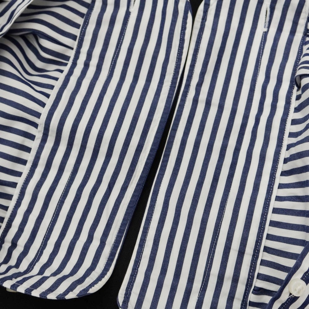 [Used] FAIRFAX Cotton Striped Horizontal Collar Dress Shirt White x Navy [Size 42] [WHT] [S/S/A/W] [Condition Rank C] [Men&