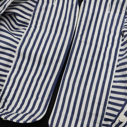 [Used] FAIRFAX Cotton Striped Horizontal Collar Dress Shirt White x Navy [Size 42] [WHT] [S/S/A/W] [Condition Rank C] [Men&