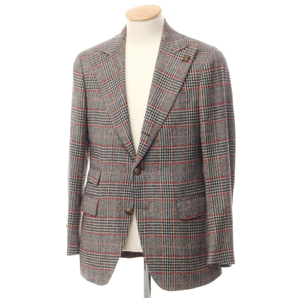 【中古】ガブリエレ パジーニ Gabriele Pasini ウール チェック テーラードジャケット グレーxブラック【サイズ44】【GRY】【A/W】【状態ランクB】【メンズ】【768995】