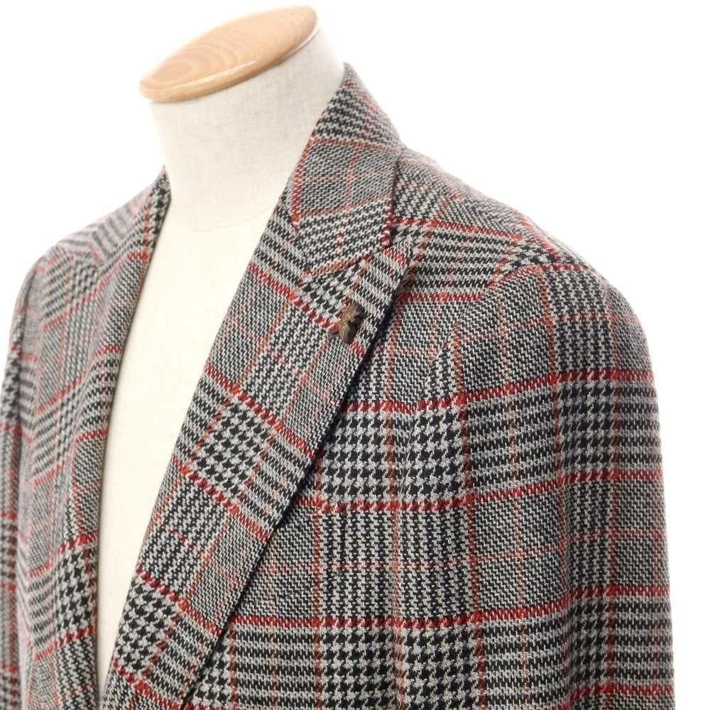 【中古】ガブリエレ パジーニ Gabriele Pasini ウール チェック テーラードジャケット グレーxブラック【サイズ44】【GRY】【A/W】【状態ランクB】【メンズ】【768995】