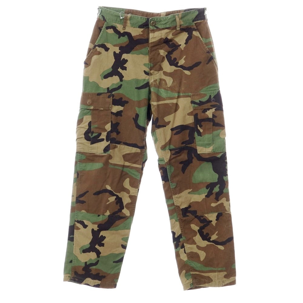 【中古】ミリタリー MILITARY コットンナイロン ウッドランドカモフラージュ柄 カーゴパンツ オリーブxブラウン【サイズ31】【GRN】【S/S】【状態ランクC】【メンズ】【769388】
