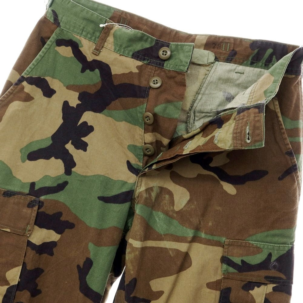 【中古】ミリタリー MILITARY コットンナイロン ウッドランドカモフラージュ柄 カーゴパンツ オリーブxブラウン【サイズ31】【GRN】【S/S】【状態ランクC】【メンズ】【769388】