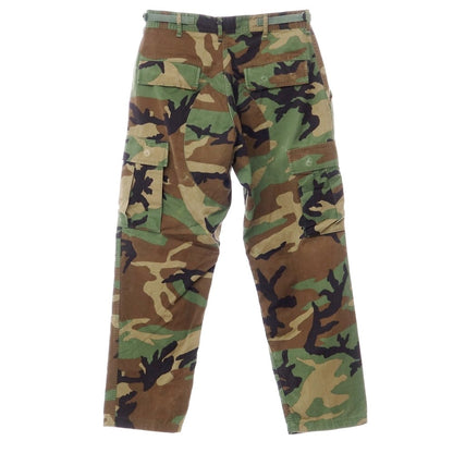 【中古】ミリタリー MILITARY コットンナイロン ウッドランドカモフラージュ柄 カーゴパンツ オリーブxブラウン【サイズ31】【GRN】【S/S】【状態ランクC】【メンズ】【769388】