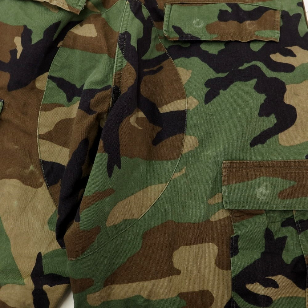 【中古】ミリタリー MILITARY コットンナイロン ウッドランドカモフラージュ柄 カーゴパンツ オリーブxブラウン【サイズ31】【GRN】【S/S】【状態ランクC】【メンズ】【769388】
