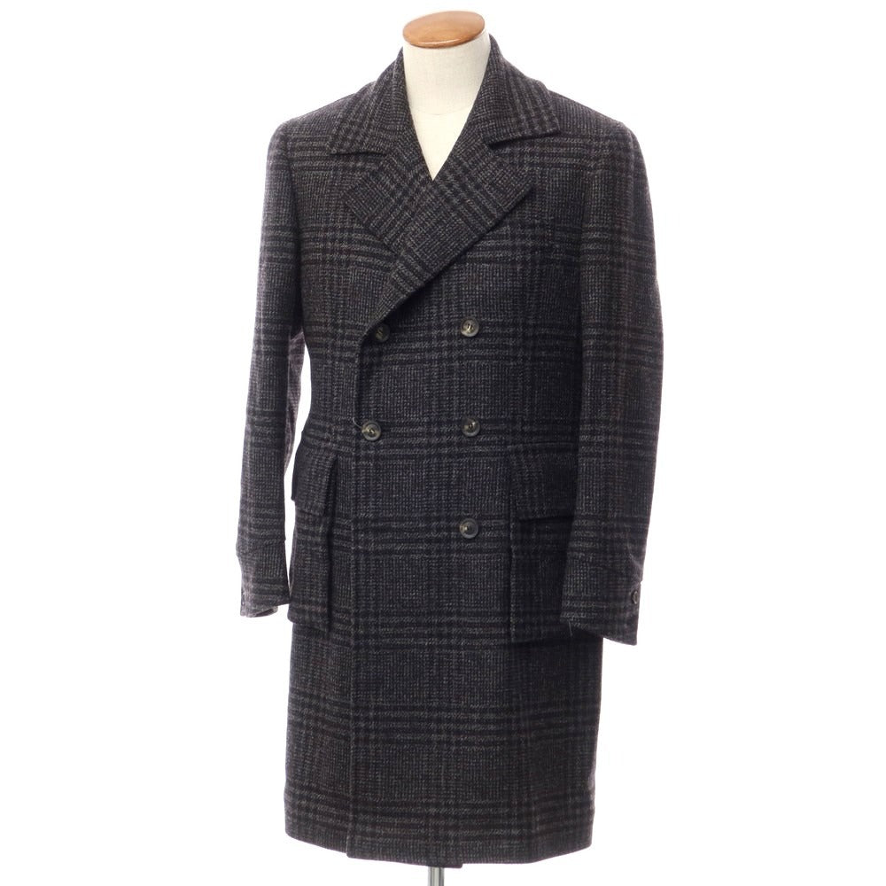 [Used] STILE LATINO Wool Cashmere Check Double Breasted Coat Gray x Black [Size 46] [GRY] [A/W] [Condition Rank B] ​​[Men&