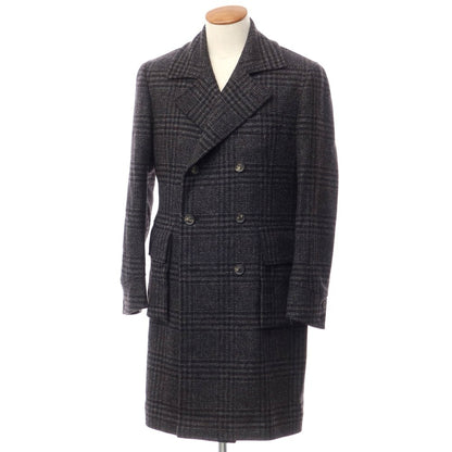 [Used] STILE LATINO Wool Cashmere Check Double Breasted Coat Gray x Black [Size 46] [GRY] [A/W] [Condition Rank B] ​​[Men&