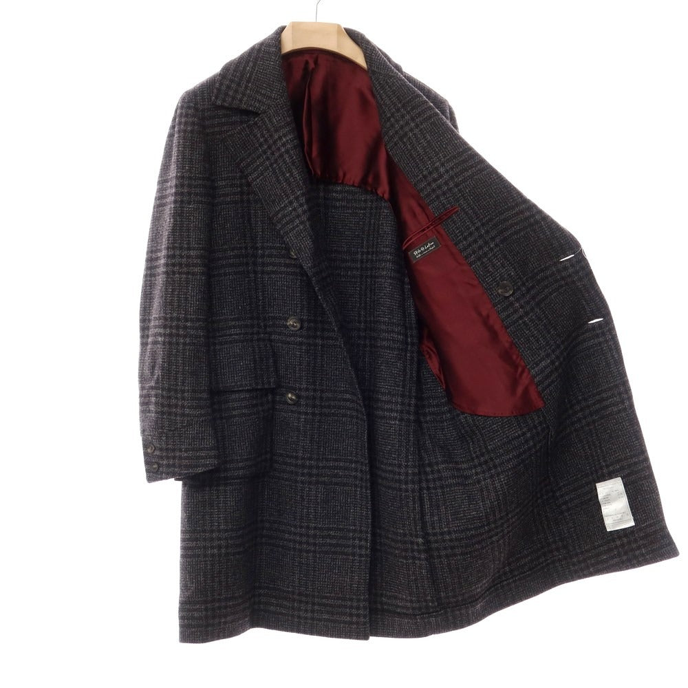 [Used] STILE LATINO Wool Cashmere Check Double Breasted Coat Gray x Black [Size 46] [GRY] [A/W] [Condition Rank B] ​​[Men&